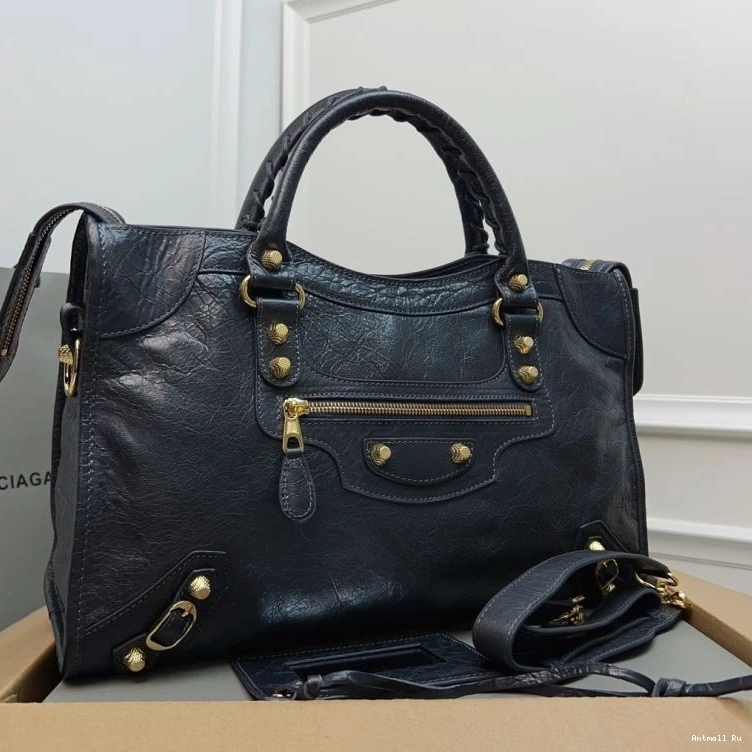 78341   Studs Gold EyeCatching Sheepskin Cracked Balenciaga Bag with Pineapple 0702